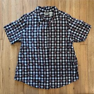 Classic Elements Black and White Plaid Shirt | Size Medium